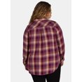 thumbnail image 4 of Terra & Sky Women's Plus Plaid Button-Down Shirt, Sizes 0X-5X, 4 of 5