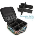 thumbnail image 4 of FORMRS Travel Makeup Bag Large Capacity Train Case Cosmetic Organizer with Adjustable Dividers, Blue Flowers, 4 of 8