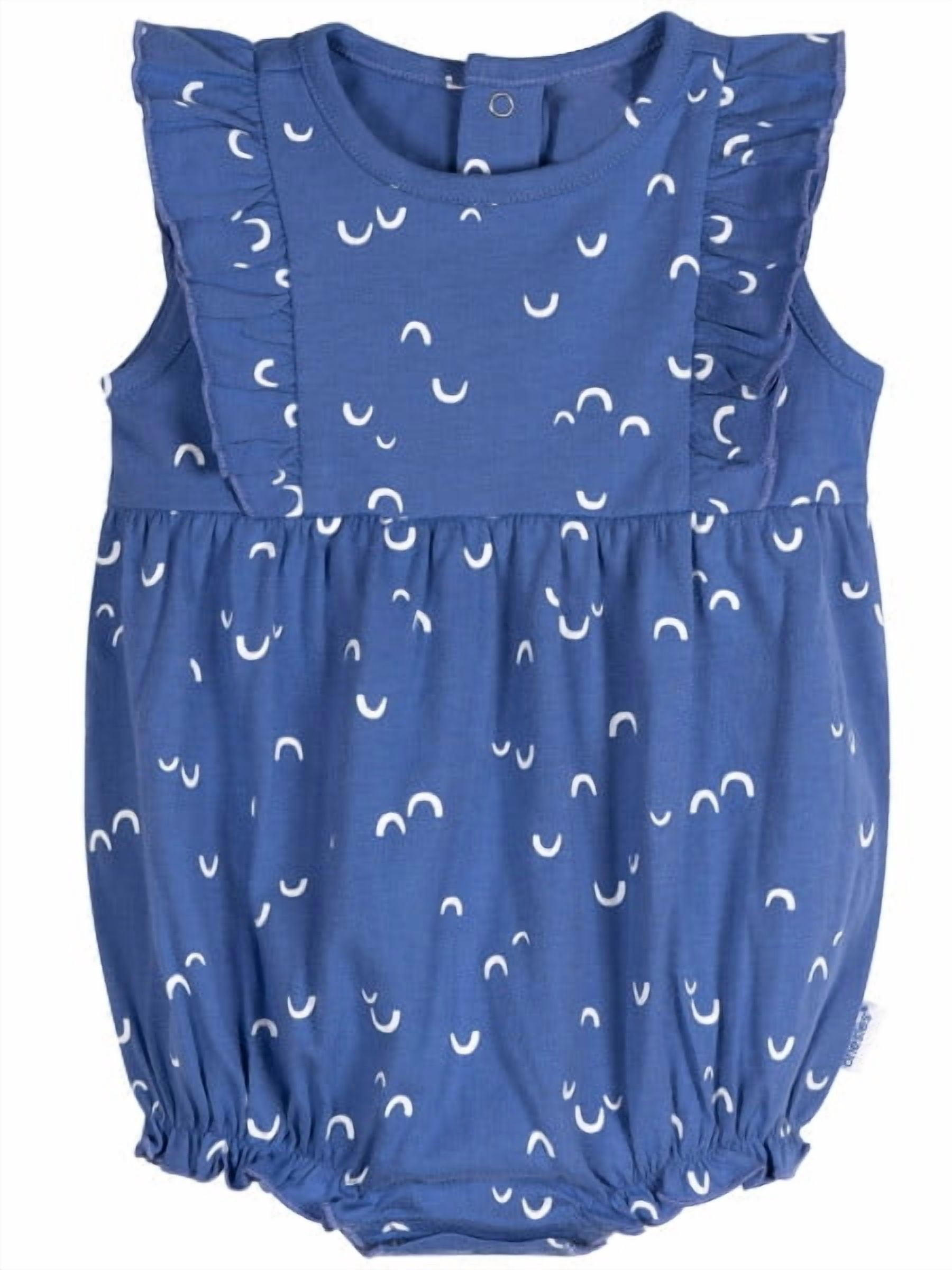 Onesies Brand Baby Girl Ruffle Sleeve Rompers, 3-Pack, Sizes, 0/3 Months - 24 Months