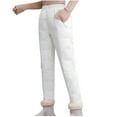 thumbnail image 5 of RYRJJ Snow Pants Womens Winter Windproof Down Pants Thick Winter Warm Outdoor Ski Pants Padded Quilted Thermal Trousers(White,S), 5 of 8