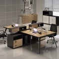 thumbnail image 2 of Wooden Executive Office Desk Work Professional Minimalist Modern Drawers Luxury Desk Tables Set Scrivania Tavolo Room Furniture My Lux Decor Round, 2 of 26