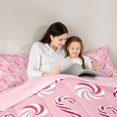 thumbnail image 4 of Manfei Candy Cane 7 Pieces Bedding Comforter Set,Sweet Dessert Full Bedding Set,Pink Red White Fitted Sheet Flat Sheet For Girls Kids,Microfiber Bedroom Decor Reversible, 4 of 8