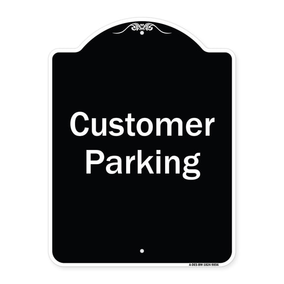 SignMission Designer Series Sign - Customer Parking 2 | Black & White 18" x 24" Heavy-Gauge Aluminum Architectural Sign | Protect Your Business & Municipality | Made in the USA