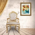 thumbnail image 3 of Loreth, Lanie 12x14 Gold Ornate Wood Framed with Double Matting Museum Art Print Titled - Flowers in Teal Vase I, 3 of 4