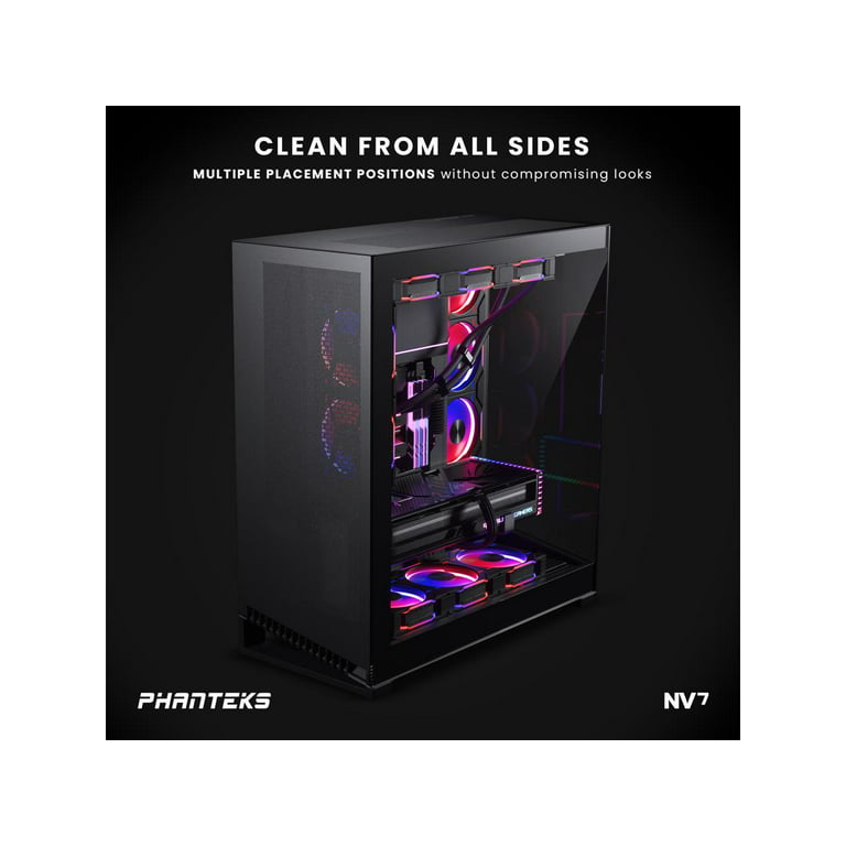 Phanteks NV7, Showcase Full-Tower Chassis, High Airflow Performance,  Integrated D/A-RGB Lighting, Seamless Tempered Glass Design, 12 Fan  Positions, Black 