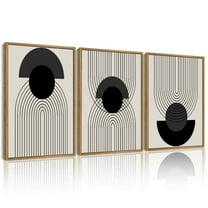 SHENIFY Black Boho Wall Art Geometric Decor Ready To Hang for Bedroom 11x14in3pcs Neutral Framed