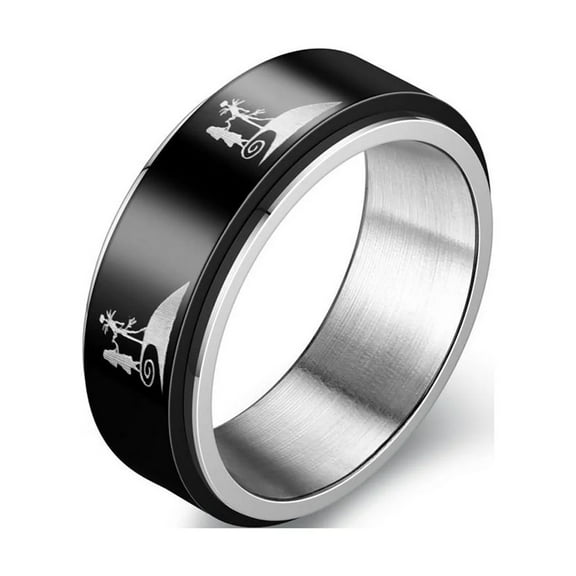 DESIGNICE Fidget Ring for Women and Men Anxiety Ring Anniversary Gifts Couples Gifts Double Layer Spinner Ring Stainless Steel Ring
