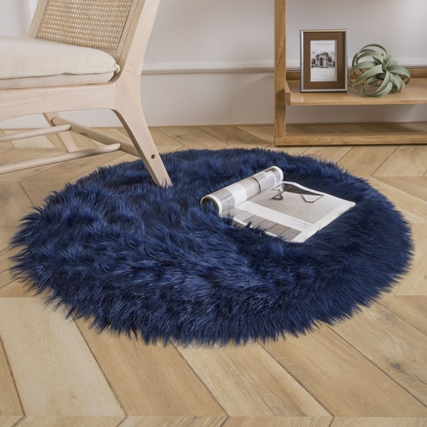 Deluxe Soft Faux Sheepskin Fur Series Decorative Indoor Area Rug 3 x 3