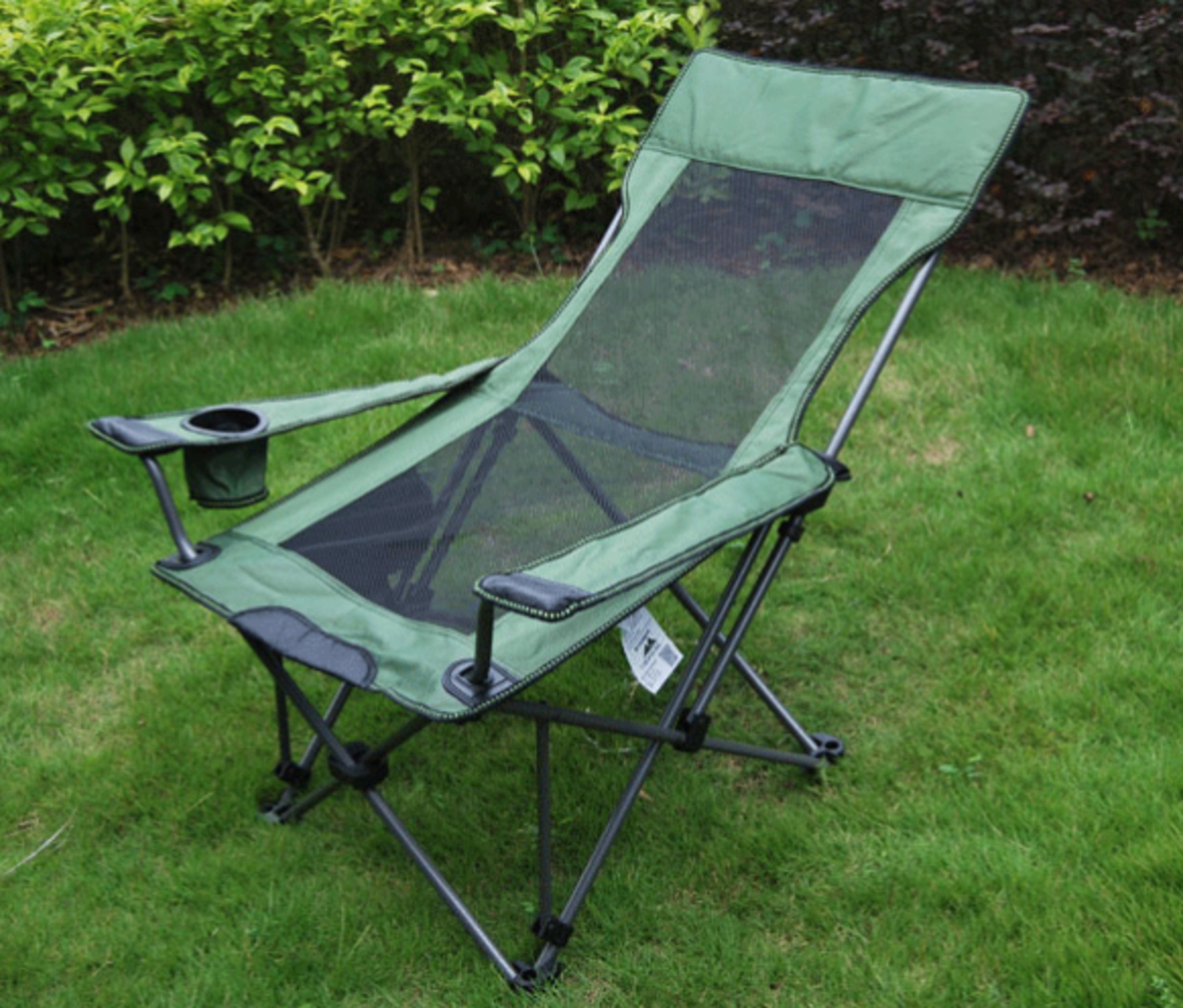 Camping Chair Folding Lounger Cup Holder Canvas Garden Outdoor Festival CMP28 