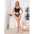 thumbnail image 2 of INSPIRE CHIC Women's Lace Sheer Mesh Underwear Low Rise Bikini Polka Dot See Through Thongs L Black, 2 of 4