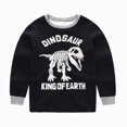 thumbnail image 4 of TOWED22 Infant Kids Toddler Girls Boys Soft Comfy Sleepwear Pajamas 2pcs Set Fall Winter 3 6 9 12 18 24 Months 2 3 4 5 6 7 8 9 Years(Black,3-4 Y), 4 of 6