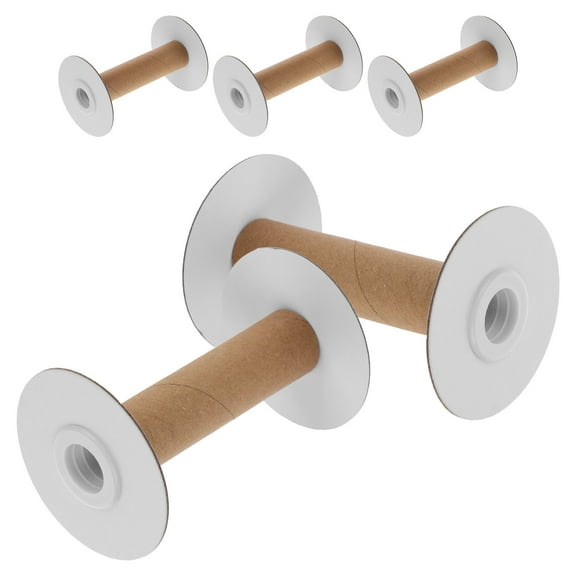 Worgeous  5 Pcs Knitting Sewing Spools Thread for Craft Wand Fuzzy Yarn White