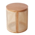 thumbnail image 3 of Christopher Knight Home Round Side Table, Wood Top with Rattan Base, Natural, 3 of 8