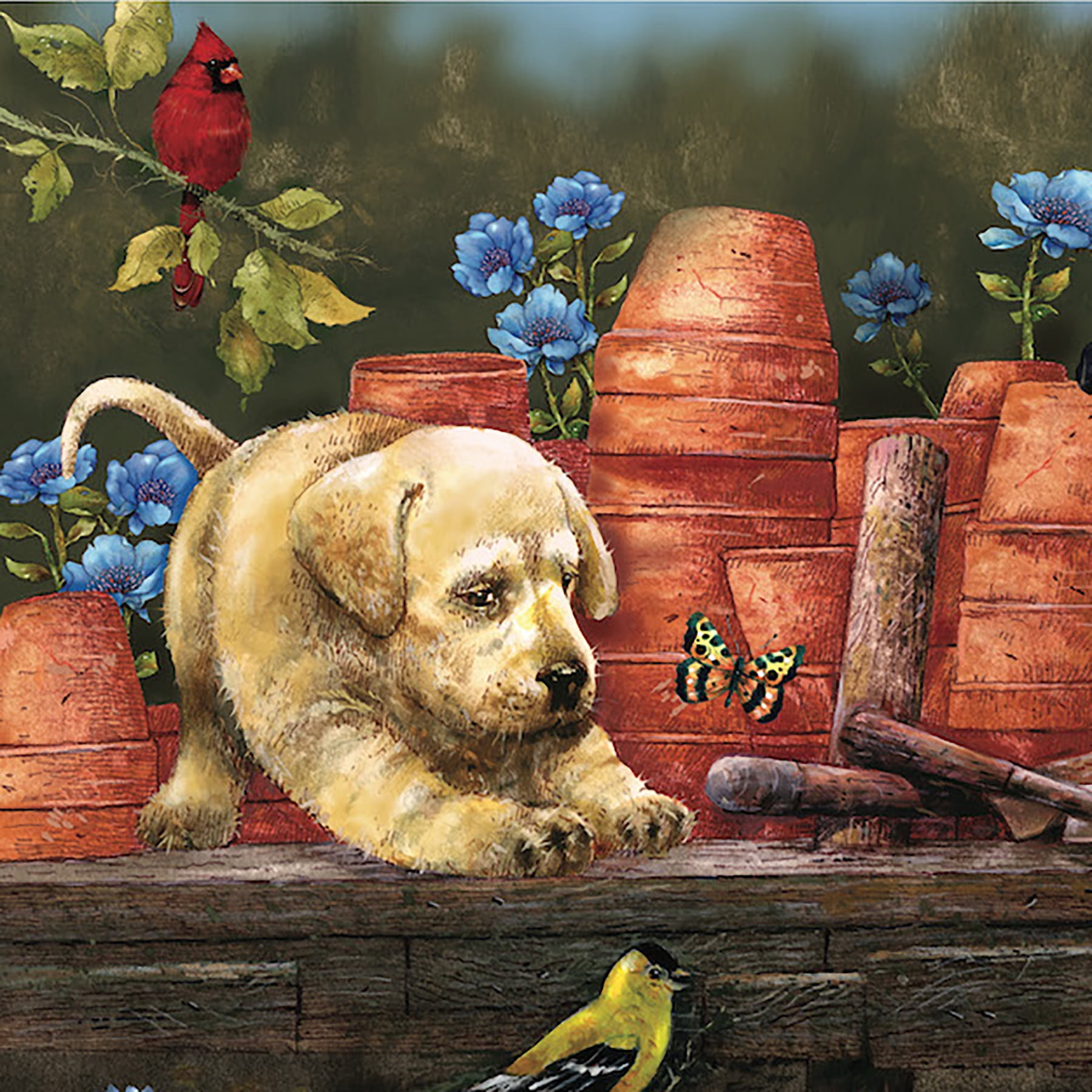 Hart Puzzles 1000-Piece Puppies at Play by Bob Giordano Interlocking Jigsaw Puzzle