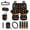 Black and Orange - Flower, variant on DISNIMO Car Seat Cover Full Sets, Wolf Aztec Print Front Rear Seat Cover and Steering Wheel Protector Sets, Seat Belt Pads, Cup Coaster, Trash Can, Air Vent Storage Bag, Wristlet Keychain, Set of 15