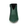 thumbnail image 6 of BLISSFUL STEP Women's Cutout Stiletto Heels Ankle Booties Dark Green 8, 6 of 7