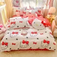 thumbnail image 1 of Sanrio Hello Kitty Bedding Set Cute Cotton Four Piece Double Queen Size  Bed Linens Pillowcase Girl Dorm Bedclothes Home RJ, 1 of 6