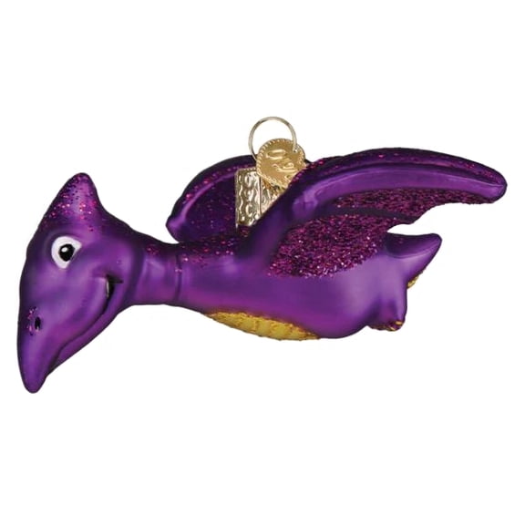 Old World Christmas Blown Glass Ornament for Christmas Tree, A-rorable Pterodactyl
