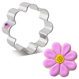 Abokney 3 Piece Flower Cookie Cutters set,Stainless Steel Cookie Cutter Set  for Kids,1.5inch-3inch-4inch Large Pastry Cutter Shapes for