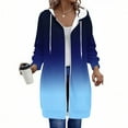 thumbnail image 2 of jtjvou Long Zip Up Hoodie Women Oversizwd Fleece Jacket with Pocket Loose Long Sleeve Y2k Sweatshirt Fall Colorblock Clothes Blue XXL, 2 of 6