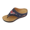 thumbnail image 2 of Bkhluea Women Floral Embroidered Thong Sandals Open Toe Comfortable Footwear For Beach Travel Daily Casual Outdoor Activities, 2 of 7