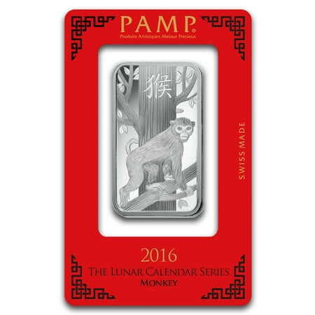 1 oz Silver Bar - PAMP Suisse (Year of the Monkey)