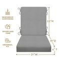 thumbnail image 6 of Heathered Solid Grey Highback Dining Chair Cushion, 6 of 8