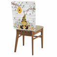 thumbnail image 2 of Bees Dwarfs Dining Chair Back Cover Only, Springs White Daisy Branch Wood Striped Set of 8 Chair Back Covers, Removable Washable for Dining Room, Banquet & Holiday Decoration, 2 of 9