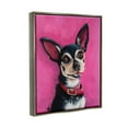 thumbnail image 3 of Stupell Industries Bold Pink Chihuahua Portrait Painting Luster Gray Floating Framed Canvas Print Wall Art, Design by Lucia Stewart, 3 of 6