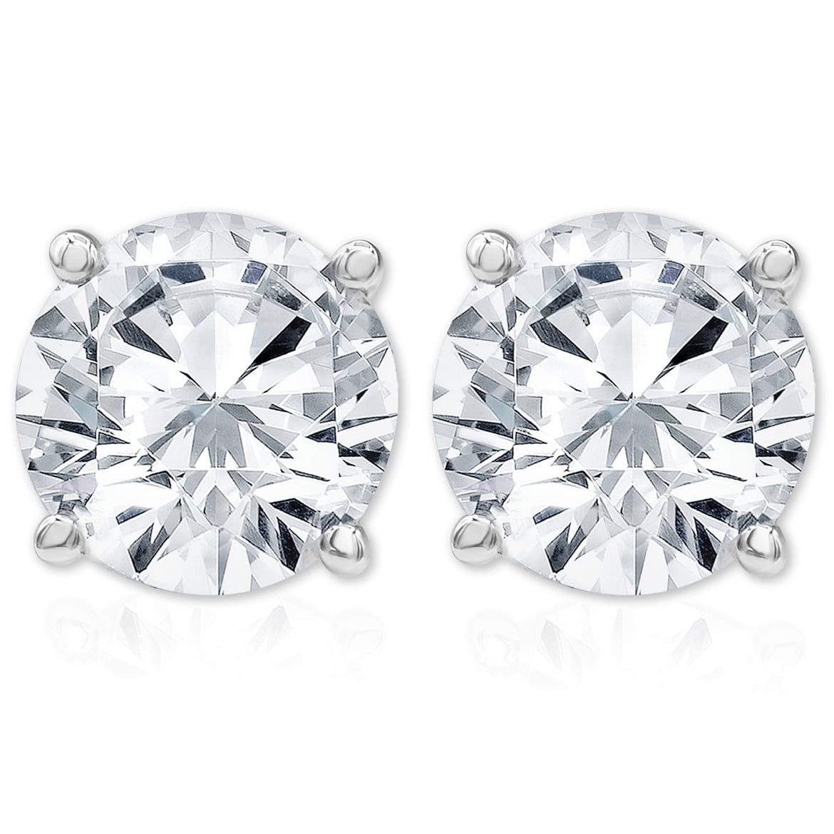 Diamond Stud Earrings Real 1/2ct 14K White Gold Round Natural Diamond Stud Earrings Real 1/2ct 14K White Gold Round Natural