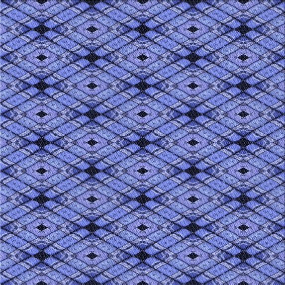 Ahgly Company Indoor Square Patterned Sky Blue Dress Blue Area Rugs, 6' Square