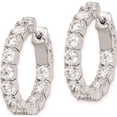 thumbnail image 2 of Sterling Silver Rhodium-Plated Cz In And Out Hinged Hoop Earrings (20 X 21) Made Indonesia qe7965, 2 of 5