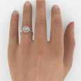 thumbnail image 5 of 1.35 ctw Cushion Cut Forever One Moissanite Flower Leaves with Diamonds Engagement Ring 14k Rose Gold, 5 of 7