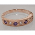 thumbnail image 6 of LBG 14k Rose Gold Cultured Pearl & Amethyst Womens Eternity Ring - 10 - Sizes 4 to 12 Available, 6 of 6