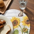 thumbnail image 3 of Yellow Sunflowers Round 13 Inch Placemats Set of 8, Vintage Country Flowers Butterfly Wood Board HeatResistant Non Slip Place Mats for Dining Table, Wipeable Kitchen Table Mats for Housewarming, 3 of 9