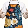 thumbnail image 2 of Pioneer Flower Floral Print Pattern Apron-Garden Aprons for Women with Pockets-Cotton Linen Waterproof Kitchen Cooking Gardening Aprons Adjustable for Kitchen,Cooking,BBQ and Salon 33x27 Inch, 2 of 7