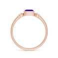 thumbnail image 2 of ANGARA Natural Classic Cushion Tanzanite and Diamond Three Stone Ring in 14K Rose Gold for Women (Size-5mm) | December Birthstone, Anniversary, Jewelry Gift for Women | Natural Tanzanite Ring, 2 of 8