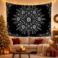thumbnail image 3 of Boho Floral Mandala in Radial Botanical Design, Calming Folk Art for Boho Decor Lovers, Botanical Wall Art Housewarming Gift Tapestry Wall Hanging for Living Room, Bedroom and Dorm, 3 of 7