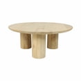 thumbnail image 3 of Modern Mango Wood Coffee Table for Home Decor - Decorative Accent Table for Living Room Furniture and Office Spaces - Coffee Table for Outdoor Covered Patio or Sitting Area - 14", Brown, 3 of 10