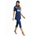 thumbnail image 5 of KXCFCYS Muslim Modest Swimwear for Women Burkini Rash Guard Short Sleeve Bikini Surfing Swimsuit Bathing Suit, 5 of 7