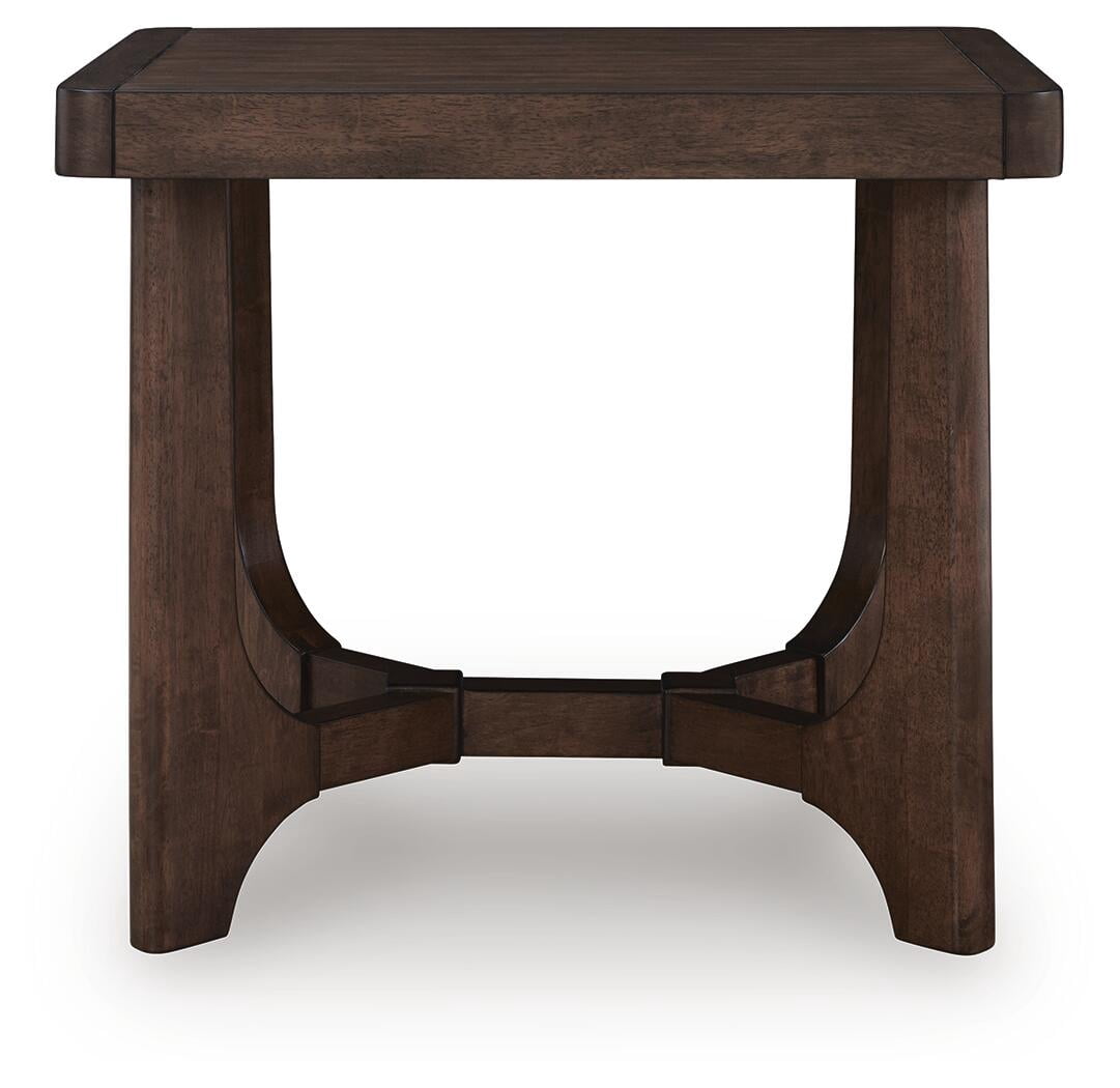 Signature Design By Ashley Korestone Rectangular End Table in Dark Brown