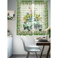 thumbnail image 3 of Easter Bunny Sheer Curtains 72 Inch Length 2 Panels Set, Spring Trucks Easter Eggs Floral Green Plaid Voile Window Treatment Curtains Sheers Drapes for Bedroom/Living Room/Kitchen 52"x72"x2, 3 of 7