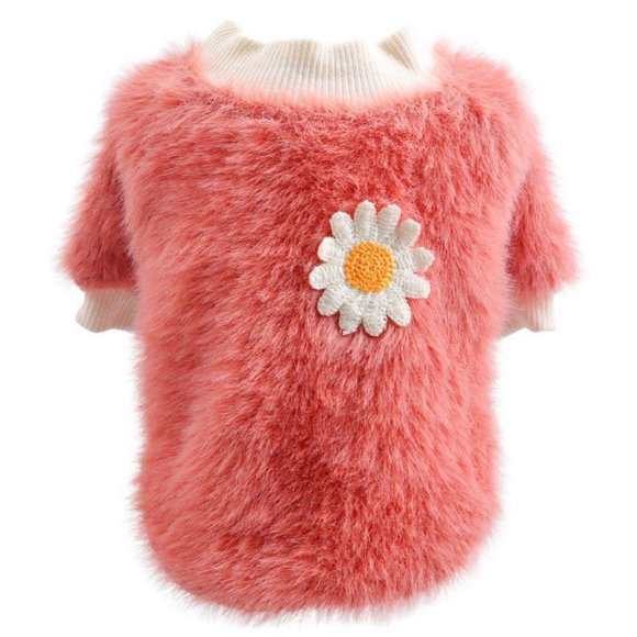 Marque Dégagement! Mignon Cou Peluche Chaud Hiver Fleurs Pull Chien Vêtements Hiver Polaire Chaud Manteau pour Animaux de Compagnie pour Petits Chiens Français Bouledogue Chiot Chien Vêtements Chihuahua Vêtements