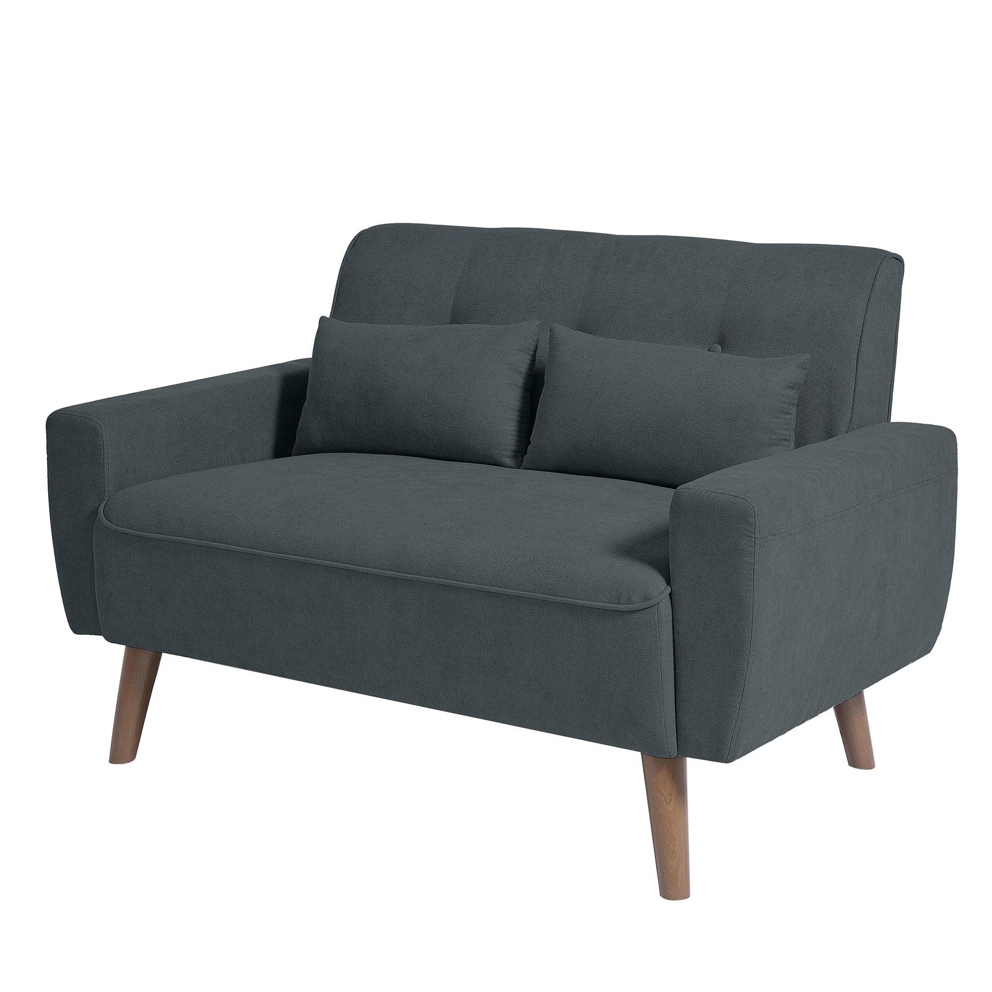 Soscana Loveseat Double Seat Sofa Couch with 2 Throw Pillows, Modern Creative Small Couches Love Seat for Living Room Apartment Bedroom Small Space Office Studio