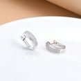 thumbnail image 2 of 18k White Gold Plated Crystal Huggie Earrings, 2 of 5