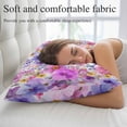 thumbnail image 5 of Farmhouse Flowers Throw Pillow Covers, Spring Watercolor Purple Pink Floral Soft Breathable Pillow Cases with Invisible Zipper, Queen Size Pillowcases for Couch Bed Sofa Chair 20x30 Inches, 5 of 9