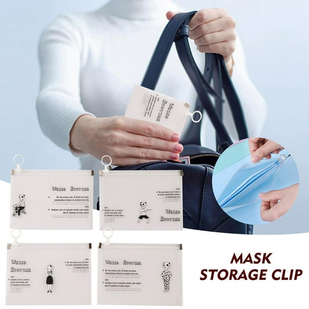 Bolsa de almacenamiento de cubierta facial de plástico Fiudx reutilizable