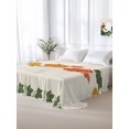 thumbnail image 3 of Queen Flat Sheet Only Fall Orange Yellow Pumpkins Soft Microfiber Cooling Bedding Sheets Thanksgiving Maple Leaves Flat Bed Sheet for Hotel,Home Decor, 3 of 6