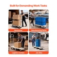 thumbnail image 6 of KFFKFF Heavy Duty U-Boat Platform Truck Dolly, 2000 lbs Capacity, Steel Utility Cart with Six Wheels and Removable Dual Handles, Ideal for Warehouse Use, 60 x 16.1 x 59.5 in, 6 of 9