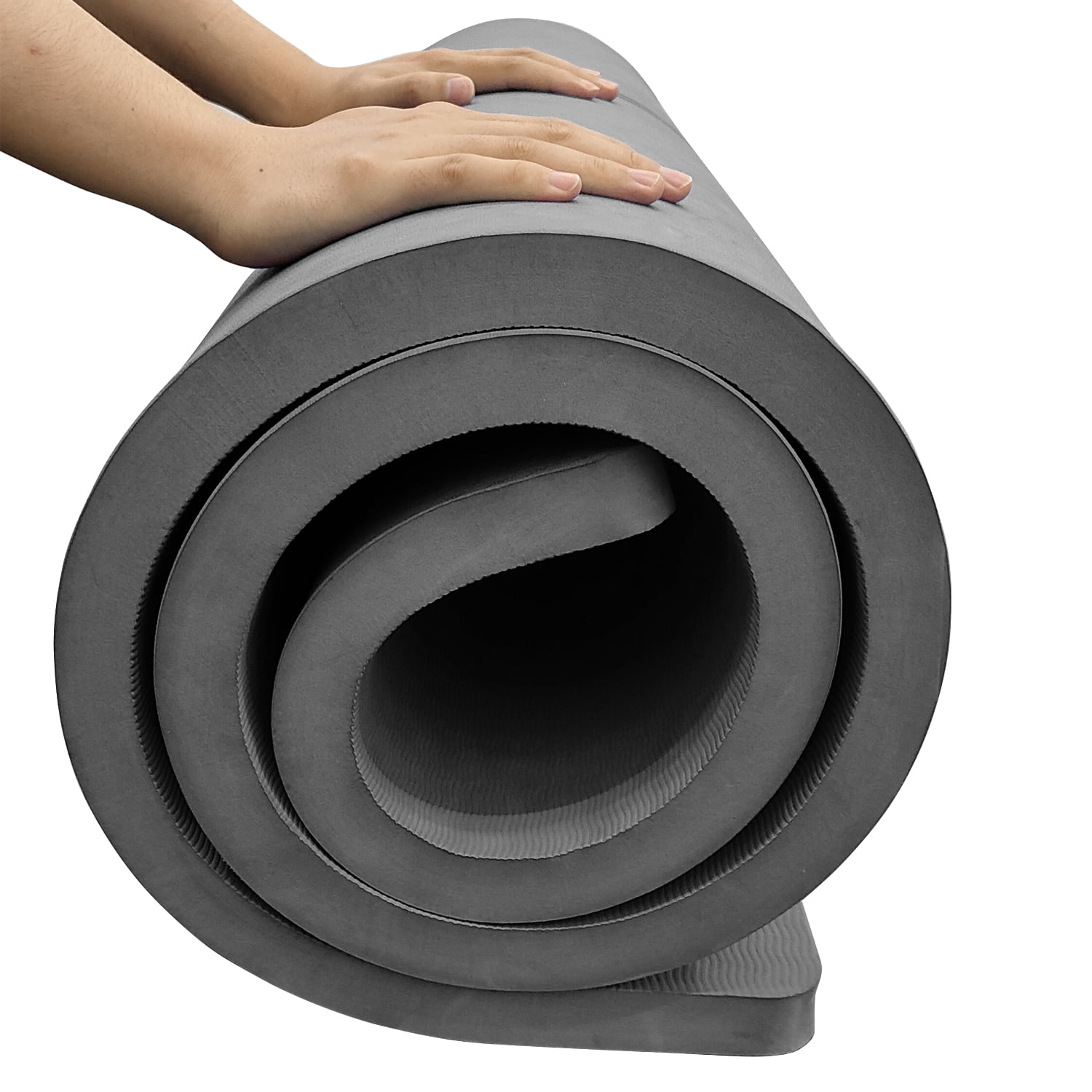 Extra Thickened 30mm Exercise Mat (72" x 32") for Men & Women Non Slip with High Density Large Shock Absorber Pad for Home Gym Travel & Floor Outside Fitness in Grey